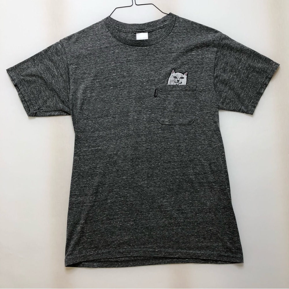RIPNDIP Cat Pocket Tee Shirt S Gray